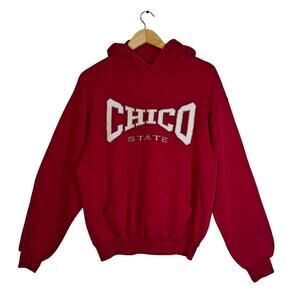 Chico State Hoodie Vintage Russell Athletic Made in USA Red Sweatshirt
